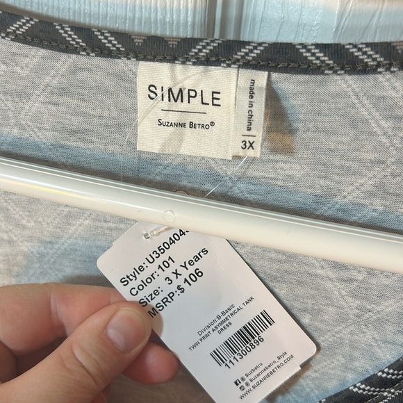 simple Suzanne Betro sleeveless asymmetrical geometric maxi dress NWT 3X - Picture 3 of 6